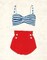 Retro Swimwear IV Newsprint Poster Print by Emily Adams - Item # VARPDX54339